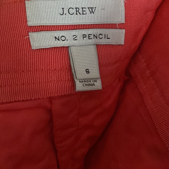 Coral Colored & Patterned J Crew No 2 Pencil Skirt - Picture 5 of 6